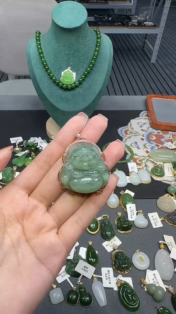 银S925镶嵌和田玉挂件1