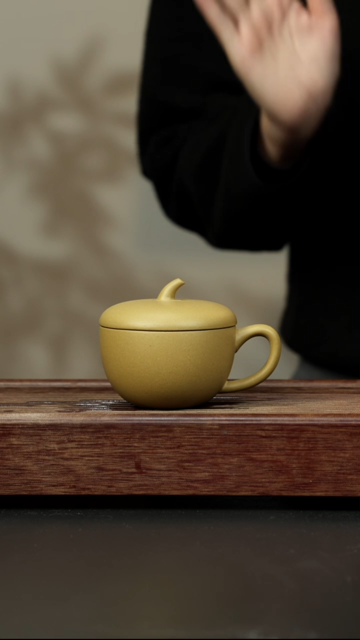 紫砂茶壶黄金段 苹果盖杯