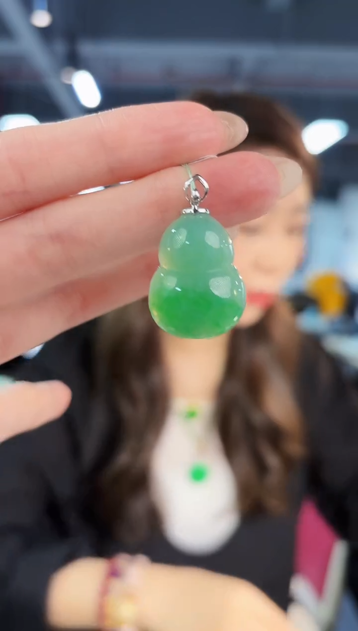 【闪购商品】翡翠颈饰18K金镶嵌缅料A货/支持复检/一件