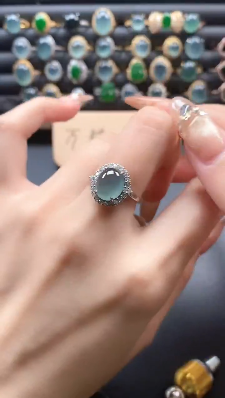 银S925镶嵌戒指翡翠51151