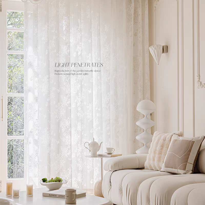 蝴蝶纱 | 定制窗纱客厅卧室阳台白色窗帘