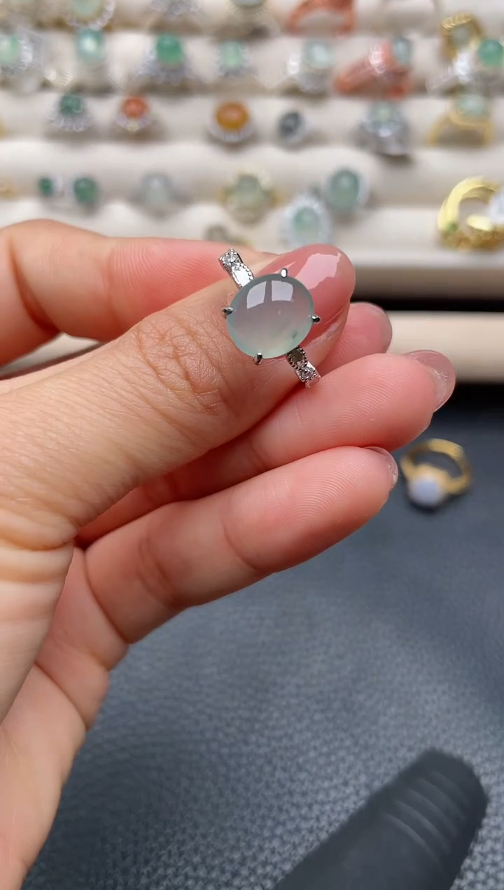【闪购商品】翡翠戒指银S925镶嵌1111111111  12
