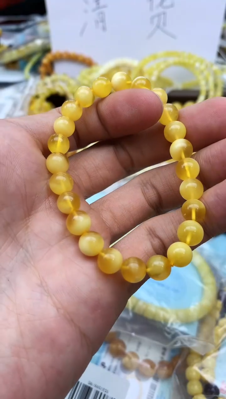 裸石蜜蜡未镶嵌手串