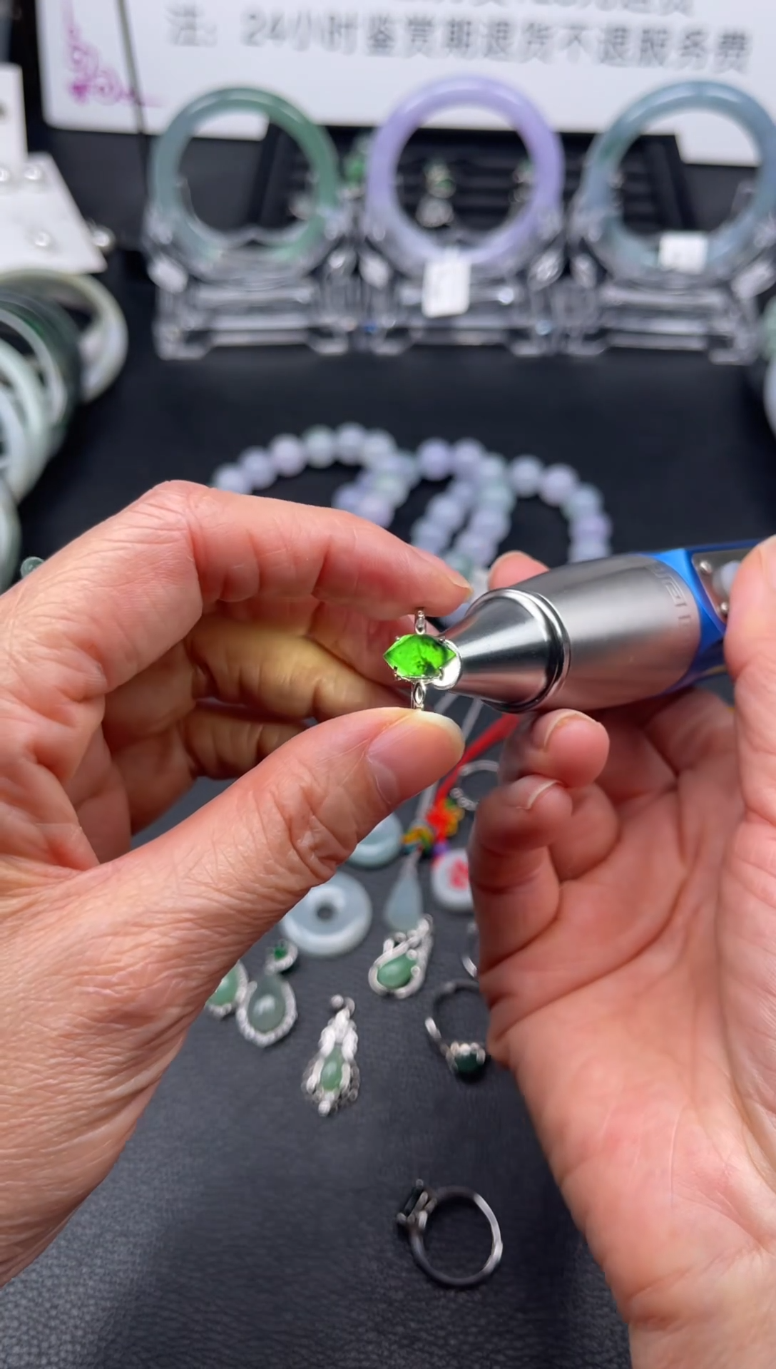 【闪购商品】翡翠戒指银S925镶嵌墨翠款