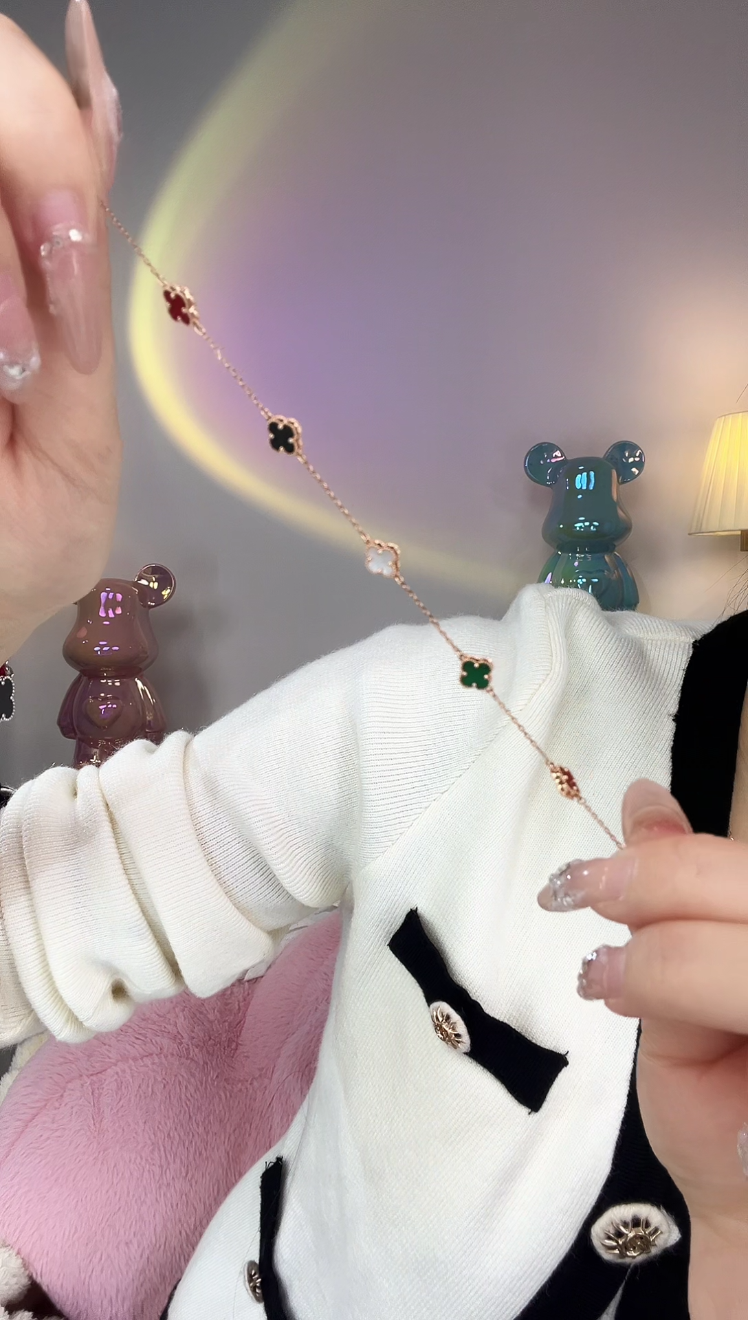 【闪购商品】玛瑙/玉髓手链18K金镶嵌手链