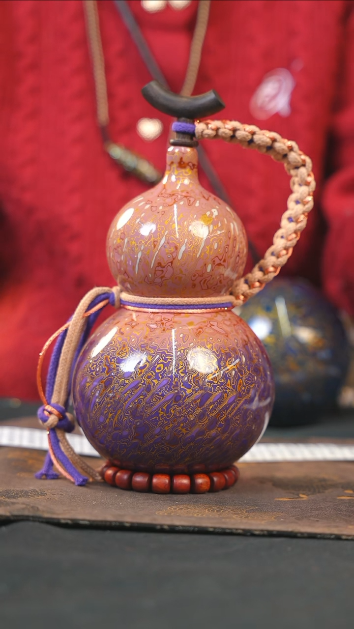 【闪购商品】WB155漆艺酒葫芦不包手串及旋转底座