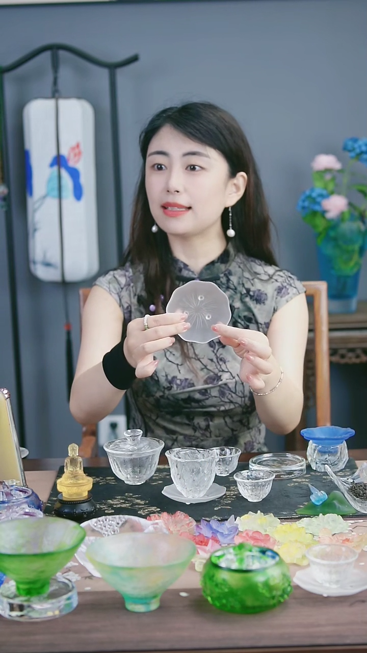 琉璃手工艺品荷叶杯垫