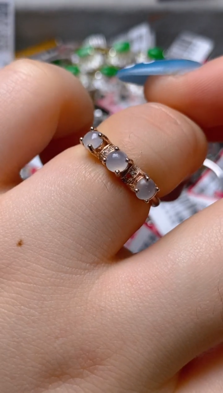 银S925镶嵌戒指翡翠百内无证书