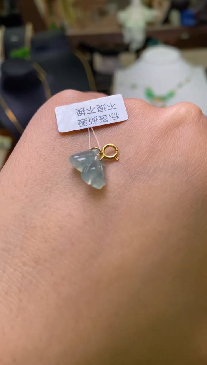 【闪购商品】翡翠颈饰18K金镶嵌净货16162