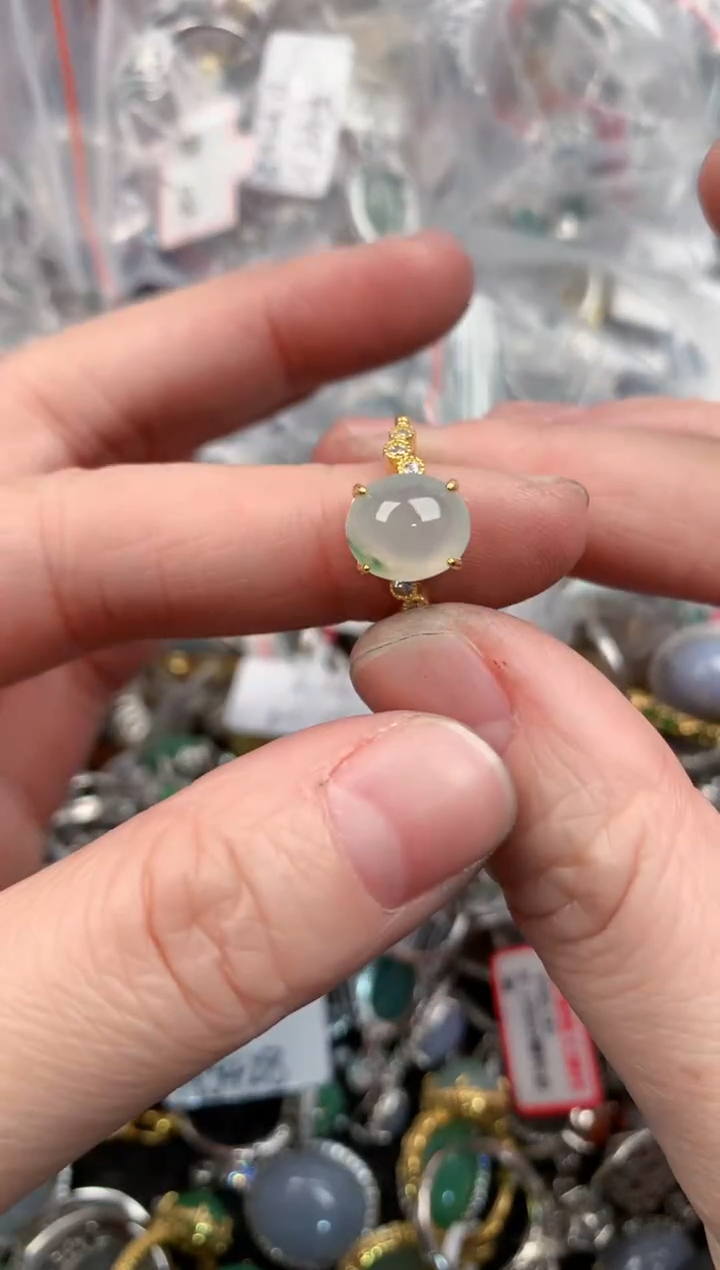 银S925镶嵌戒指翡翠12                  41