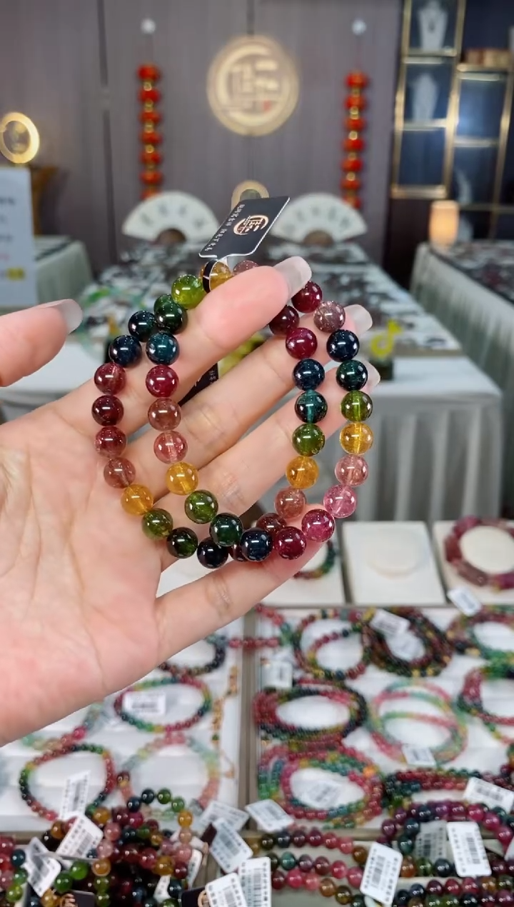 收藏级老矿碧玺单圈手串8mm+未镶嵌碧玺多样性发一条hon
