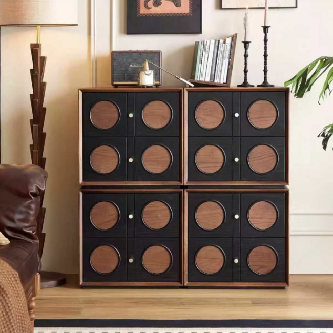 中古风斗柜家用餐边柜实木斗柜客厅储物柜沙发边柜卧室收纳床头柜