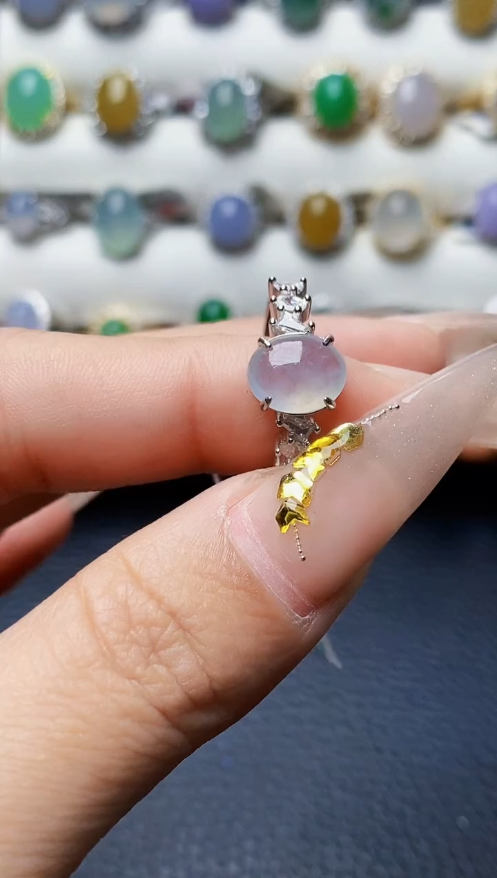 银S925镶嵌戒指翡翠1076