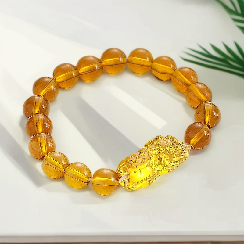 【梦梦甄选】黄水晶貔貅手串