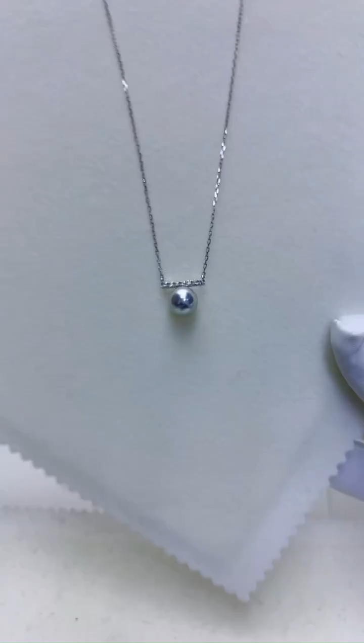 【闪购商品】海水珍珠饰品18K金镶嵌7-8真多麻色平衡木套链