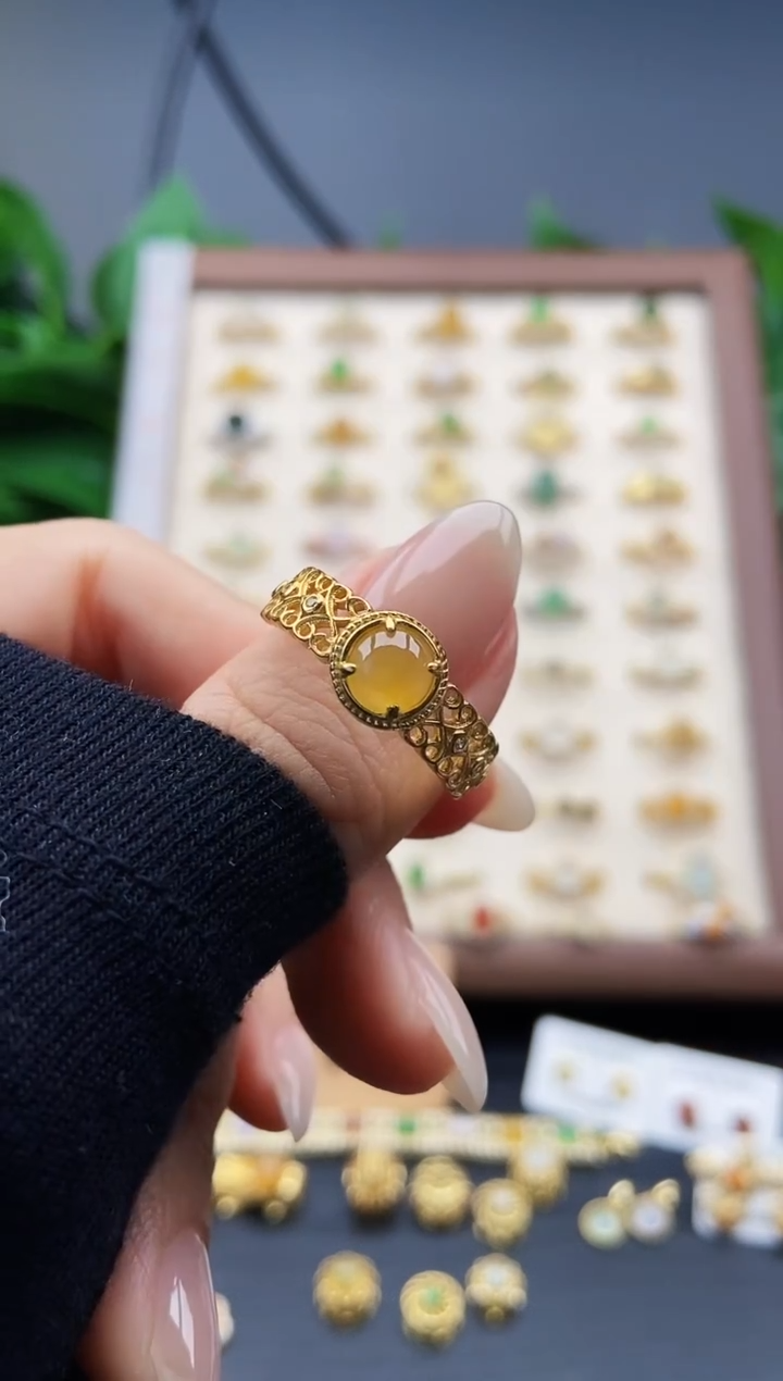 银S925镶嵌戒指翡翠12