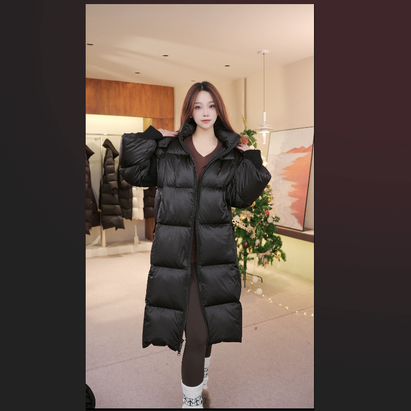 【朗鸥95白鹅绒】25新款冬季长款连帽时尚极寒系列鹅绒服女款6681
