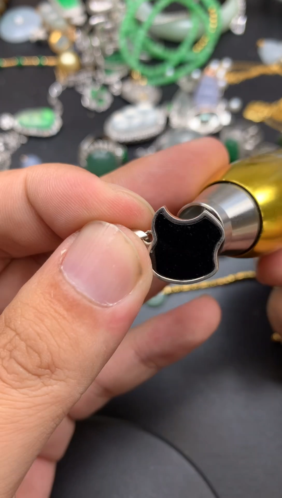 颈饰银S925镶嵌翡翠阿珠商品不退不换