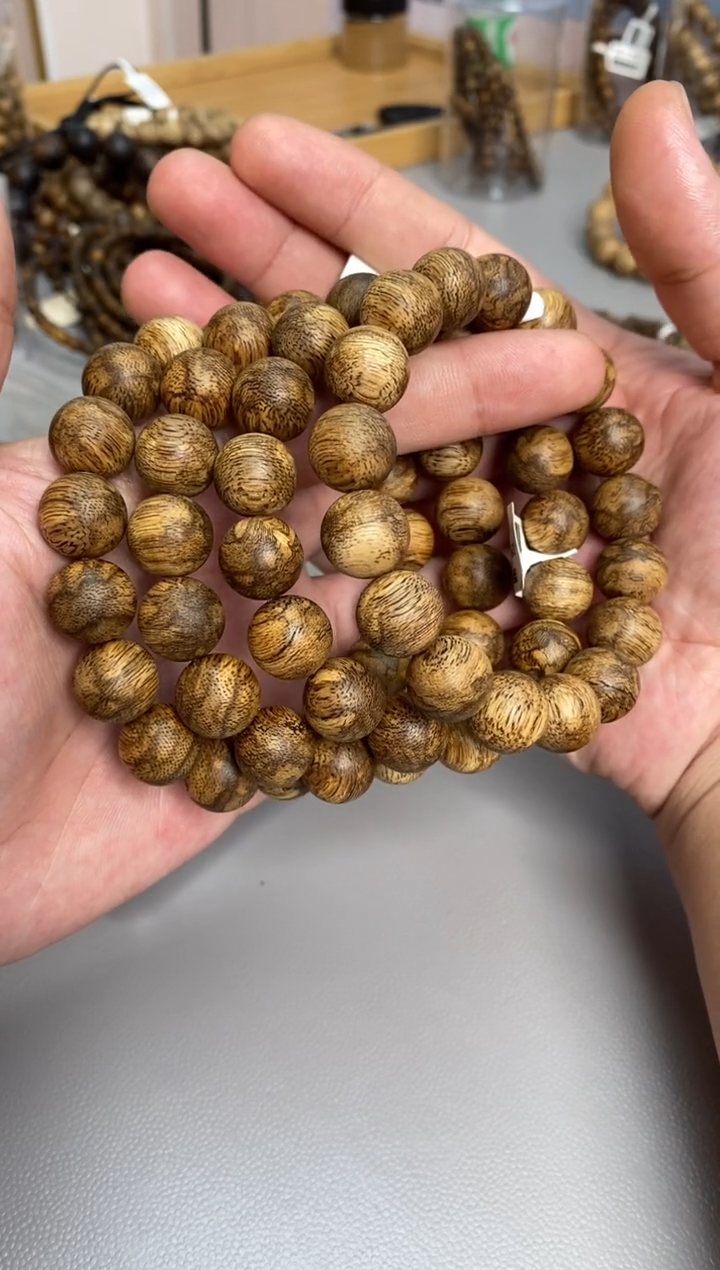 沉香手串菩萨棋圆珠单圈虎斑1.3多样性发其一
