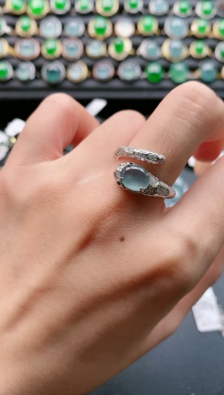 【闪购商品】翡翠戒指银S925镶嵌111111