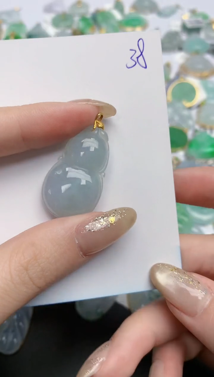 【闪购商品】翡翠颈饰18K金镶嵌天然缅甸翡翠A货