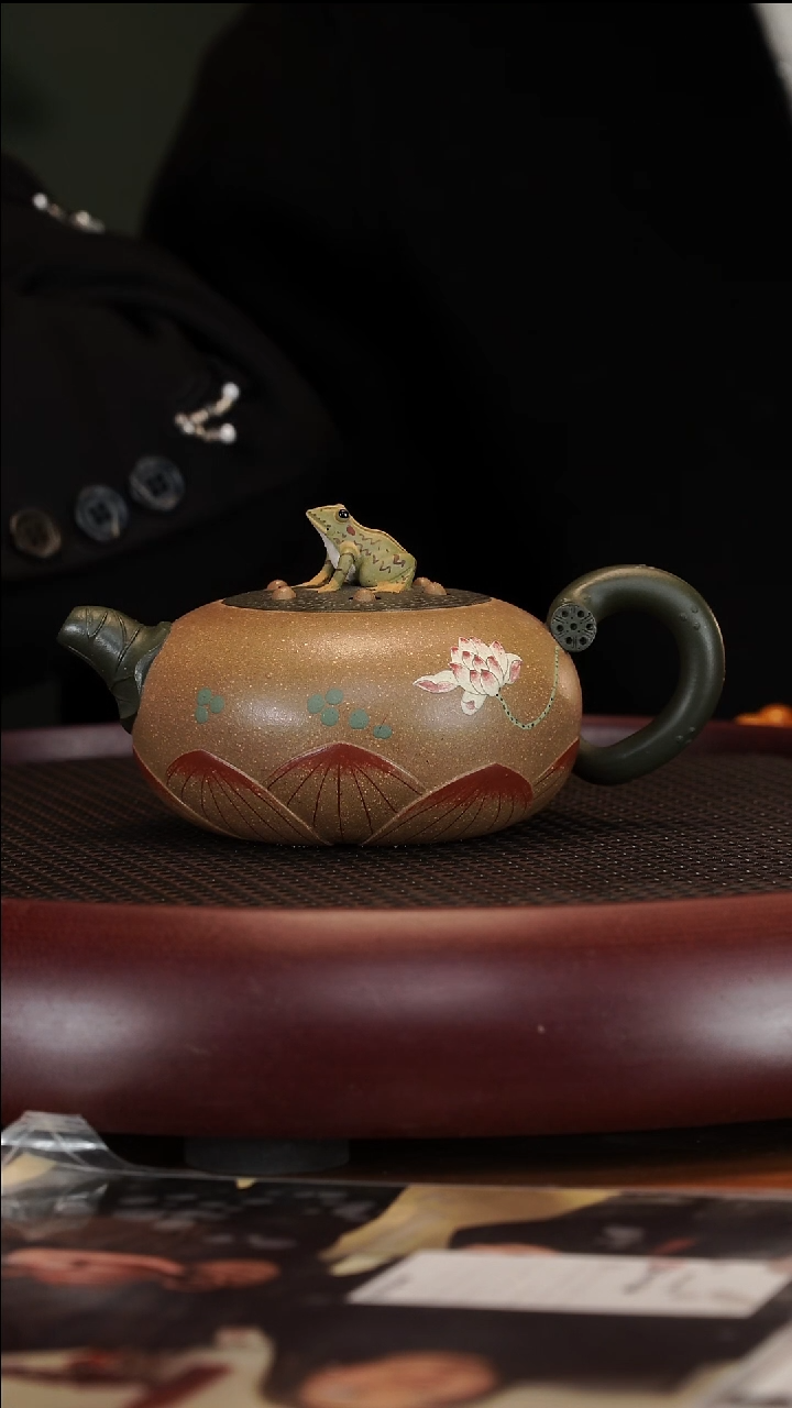 【闪购商品】紫砂茶壶2138ZXJ青蛙莲子老段泥300cc