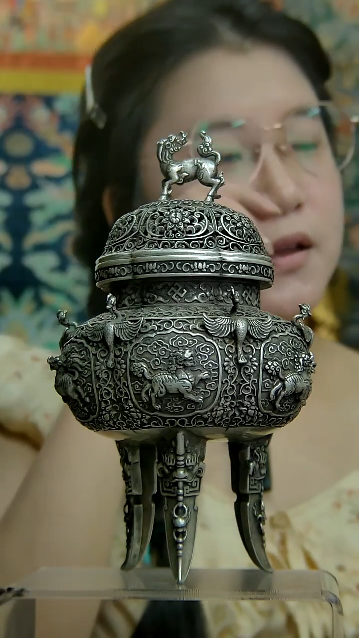 铜造佛像藏品收藏薰炉