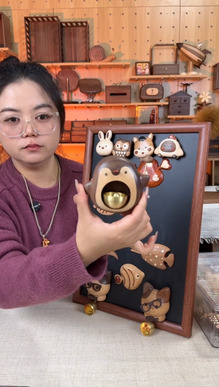 木北美黑胡桃企鹅门铃