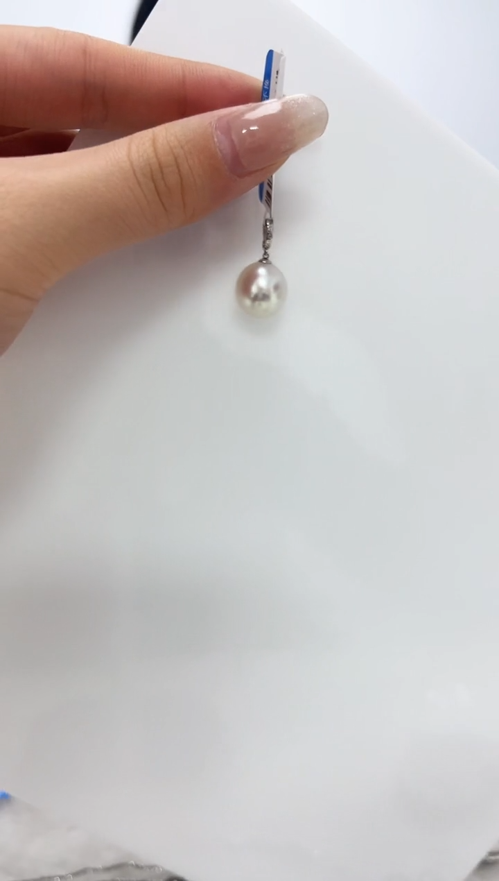 【闪购商品】海水珍珠DA18K金镶嵌e113 澳白吊坠 11