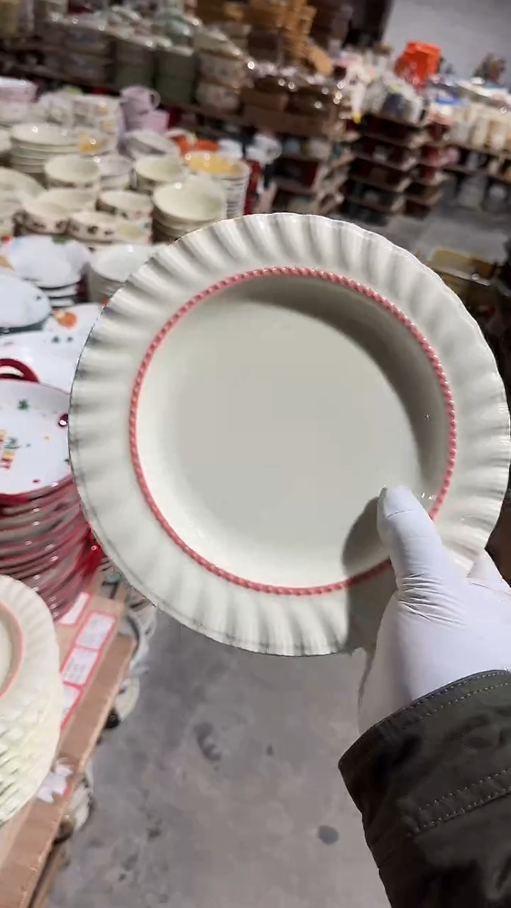 陶瓷8英寸浅盘 微瑕凑满20元包邮