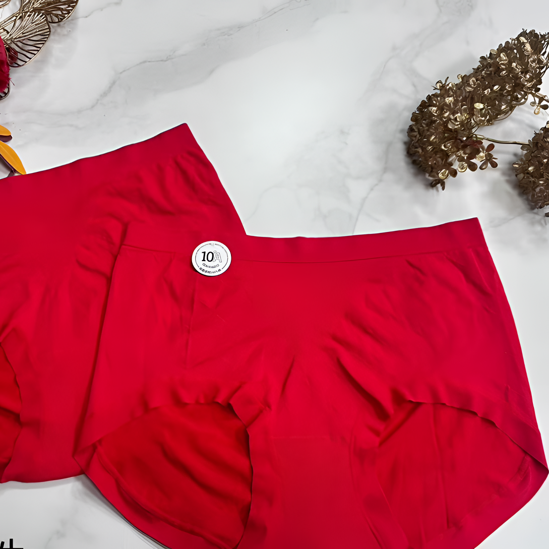 新年红裸氨无缝10A抗菌内裤