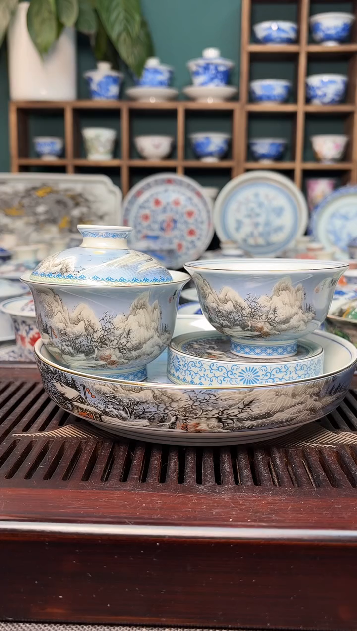 【闪购商品】景德镇龙御陶瓷高温陶瓷茶具四件套