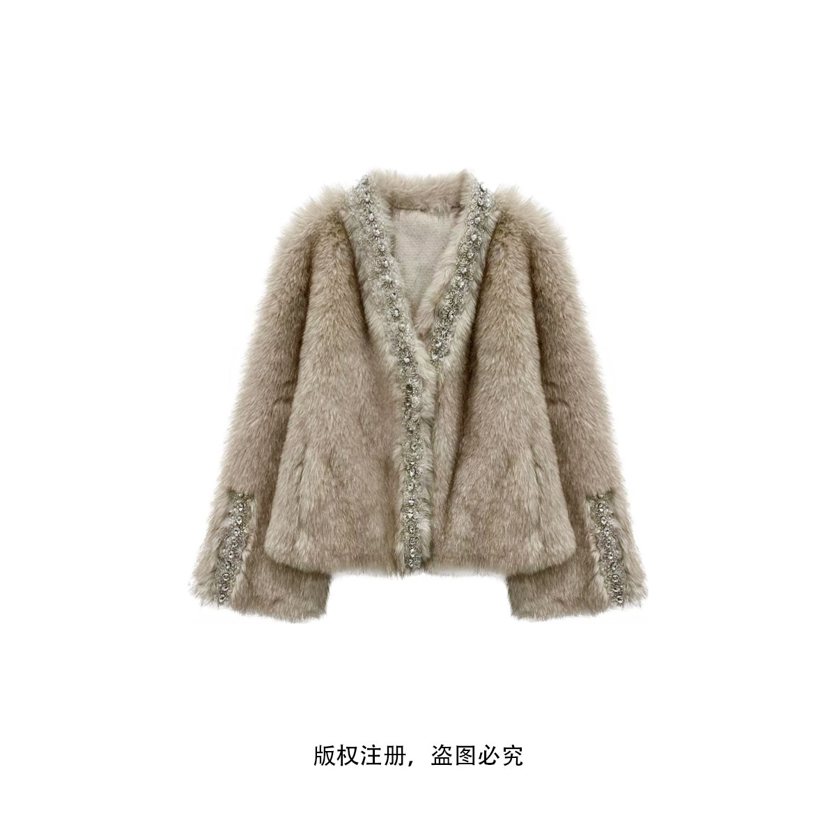 【COCOLOYIS】新款高级感轻奢气质显瘦毛毛外套女25011198