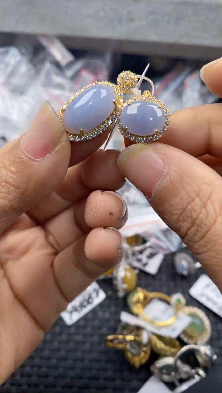 银S925镶嵌戒指翡翠7777----9