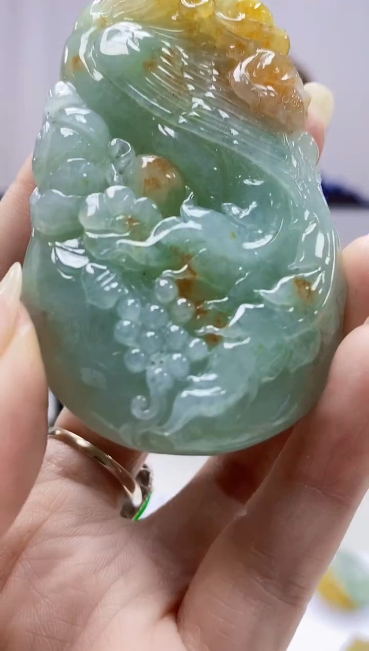 定制翡翠未镶嵌4868DD-毛货挂件75