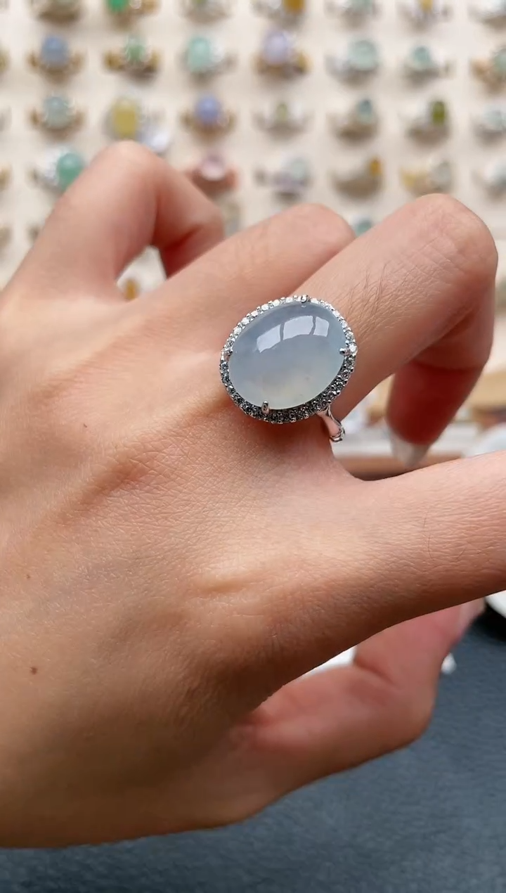 【闪购商品】翡翠戒指银S925镶嵌1111