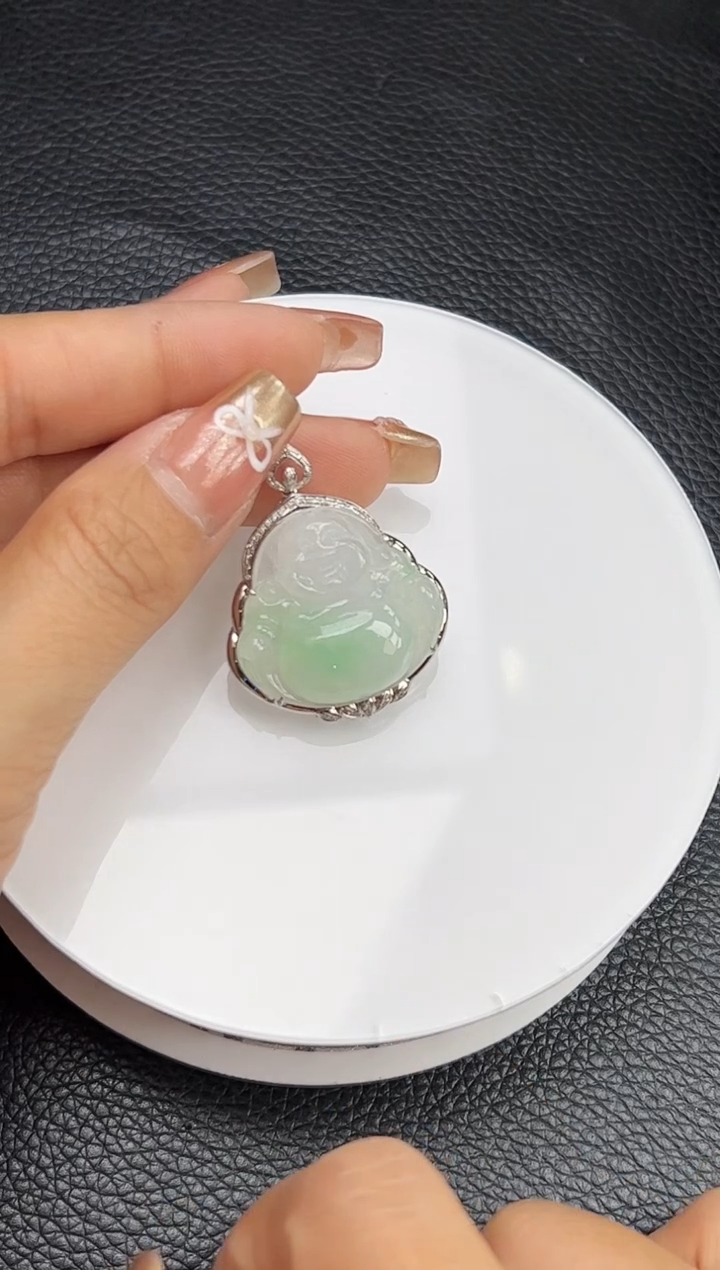 【闪购商品】翡翠颈饰18K金镶嵌YM129-4 佛公