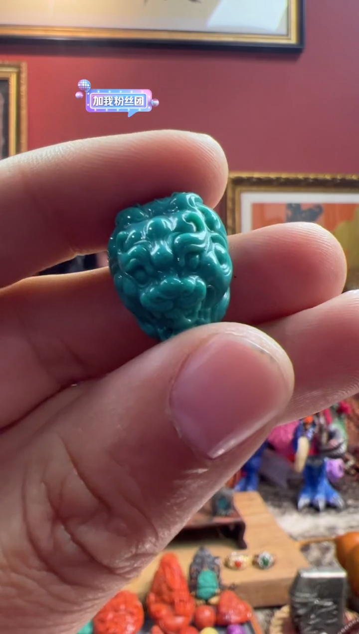 【闪购商品】绿松石.未镶嵌53 兽面吊坠ylp 17mm