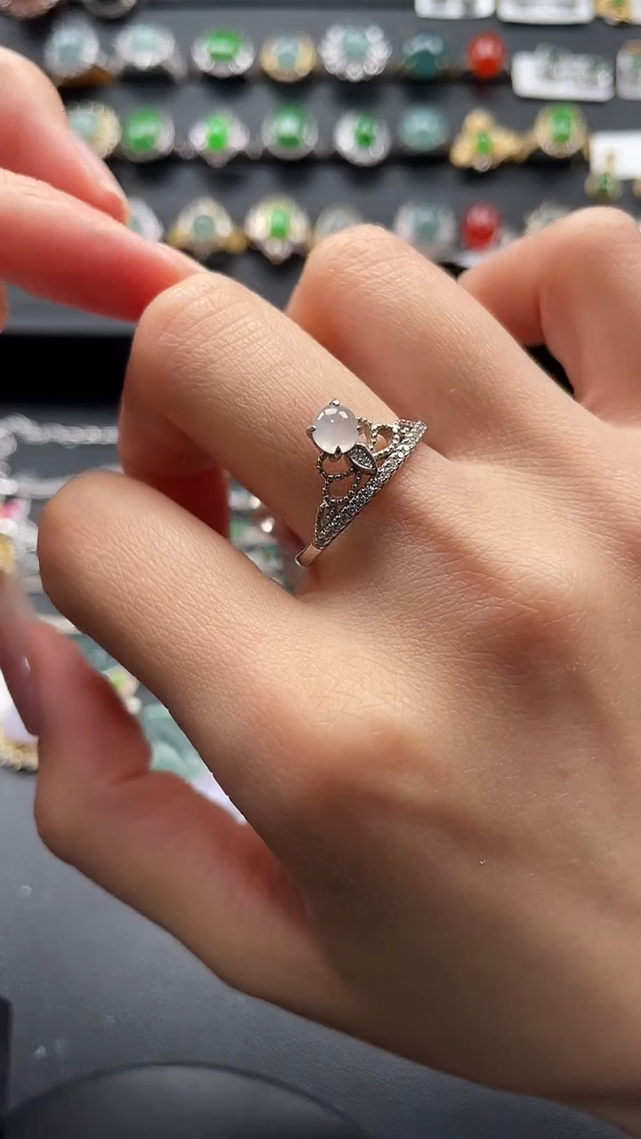 【闪购商品】翡翠戒指银S925镶嵌567865