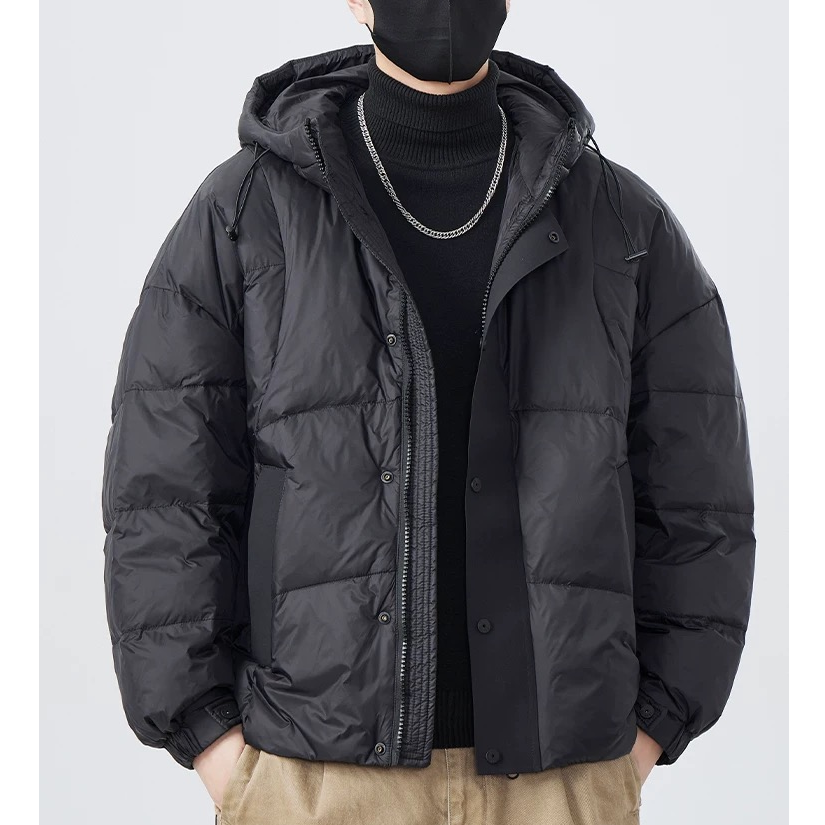 设计感潮牌连帽羽绒服男冬季加厚休闲宽松工装外套男（微瑕）6805