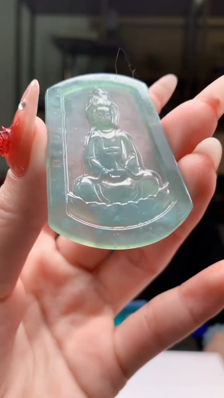 【闪购商品】定制翡翠未镶嵌1044ry-毛货挂件42