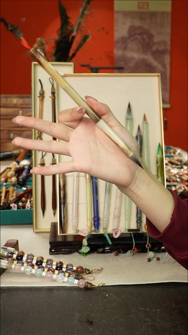 493号闪孤品高货毛笔链接 清水试笔 蘸墨不退