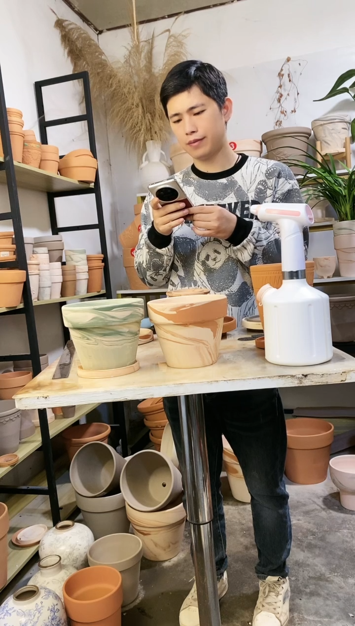【闪购商品】陶16*13套盆双色组合 2盆2托