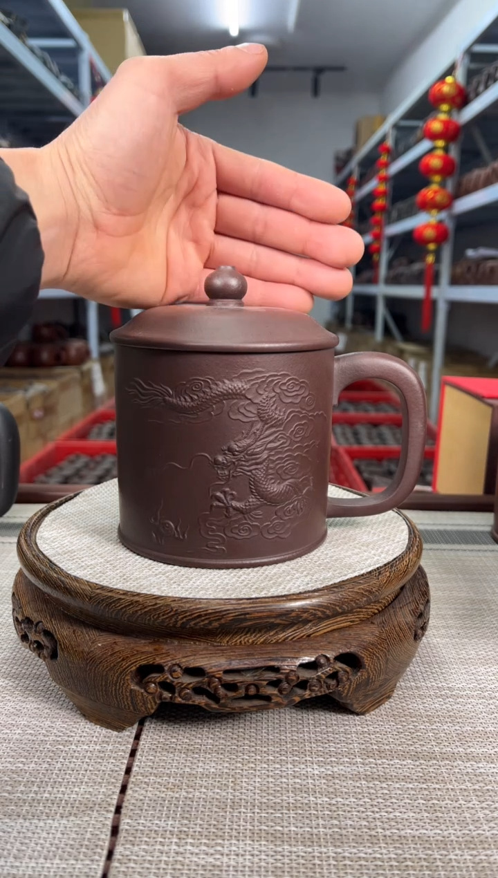 【闪购商品】紫砂茶杯堆绘龙杯