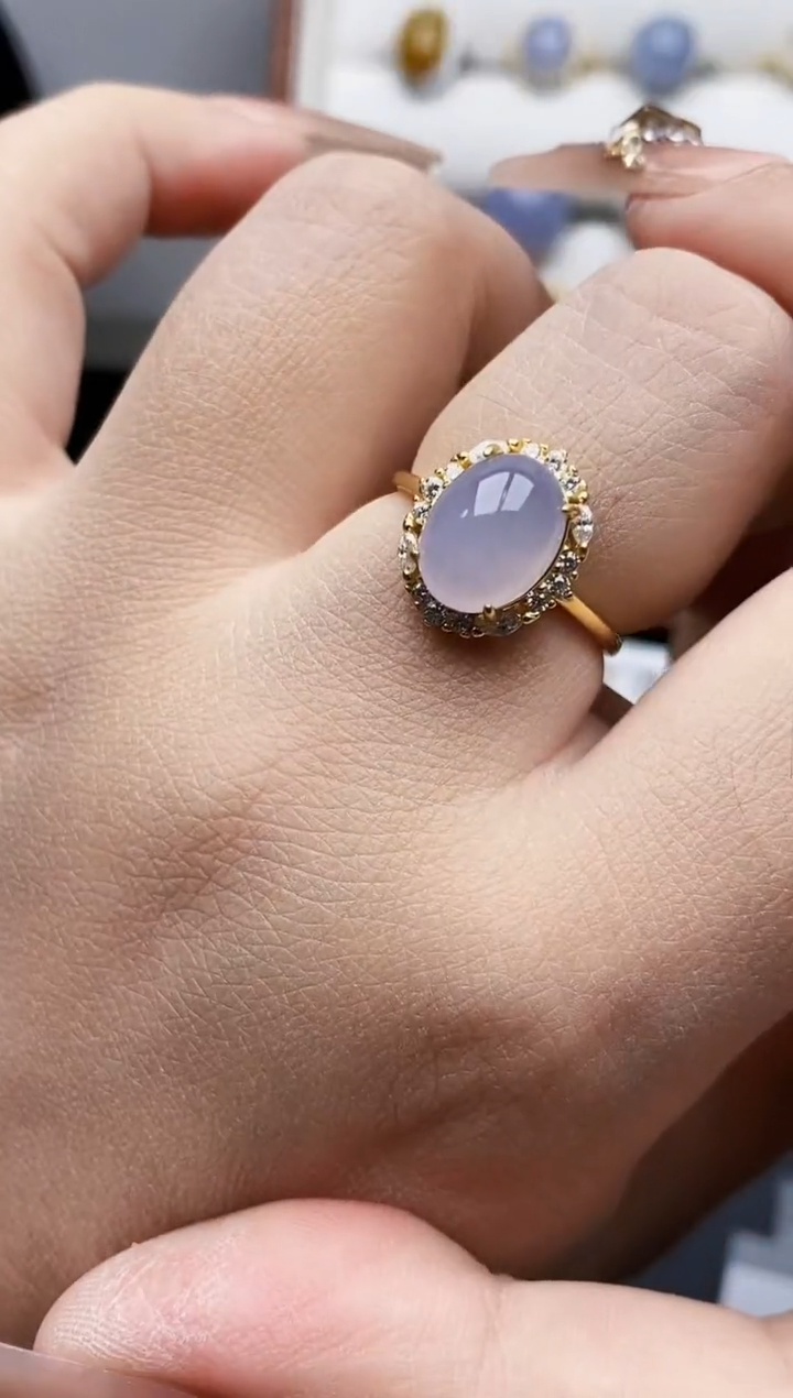 银S925镶嵌戒指翡翠0430