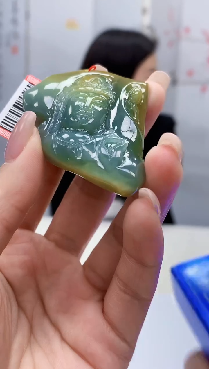 定制翡翠未镶嵌4852lr-毛货挂件赠珠链66