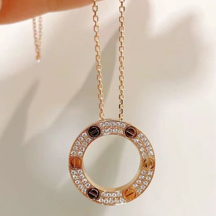 【全新撤柜】大饼玫瑰金色气质百搭DIY项链1