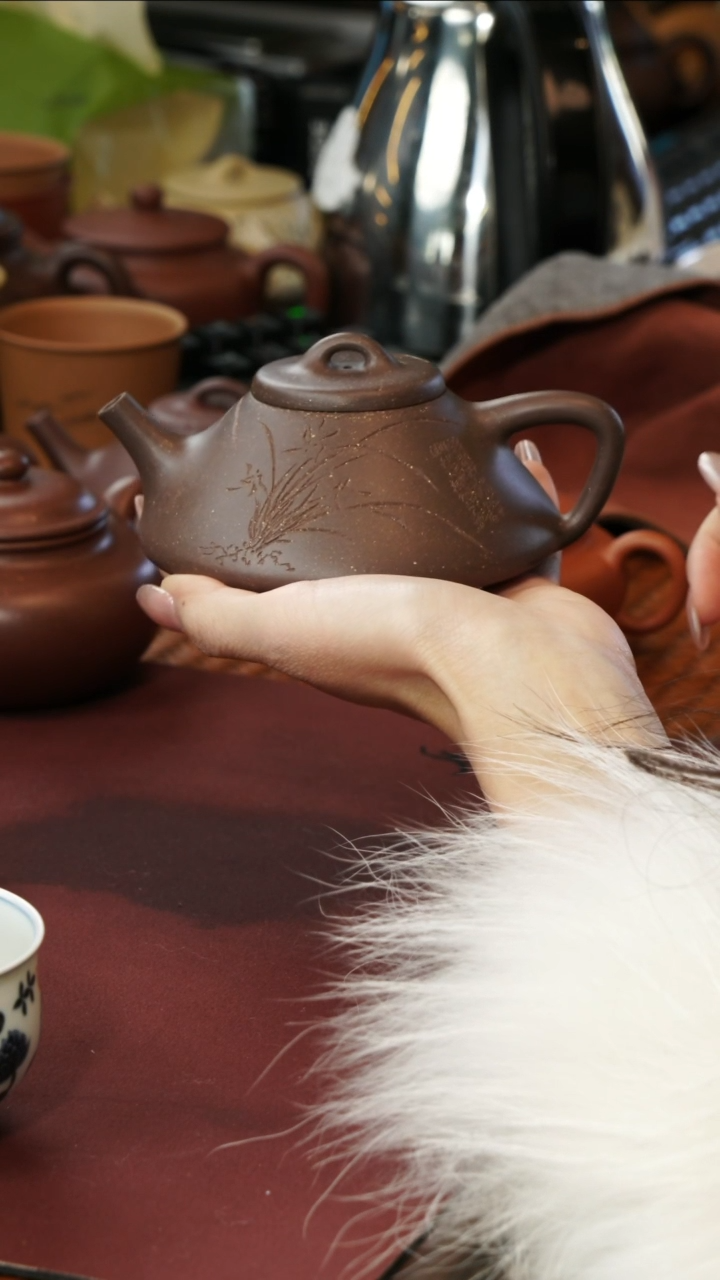 【闪购商品】紫砂茶杯原矿紫砂壶曹振江制壶一农刻绘