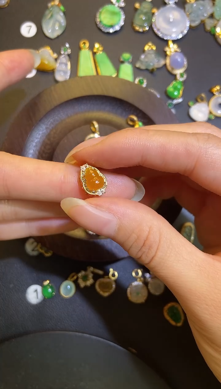 吊坠(不含链)银S925镶嵌翡翠C***?1