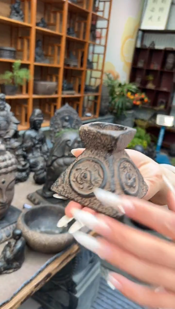 陶土【火山泥】四灵烛台